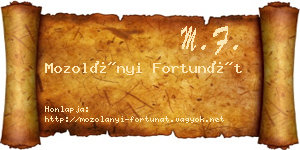 Mozolányi Fortunát névjegykártya
